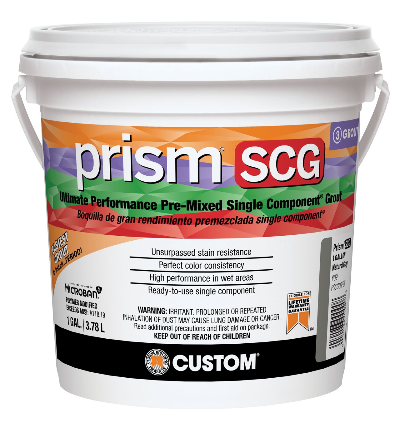 Prism SCG grout in a container.